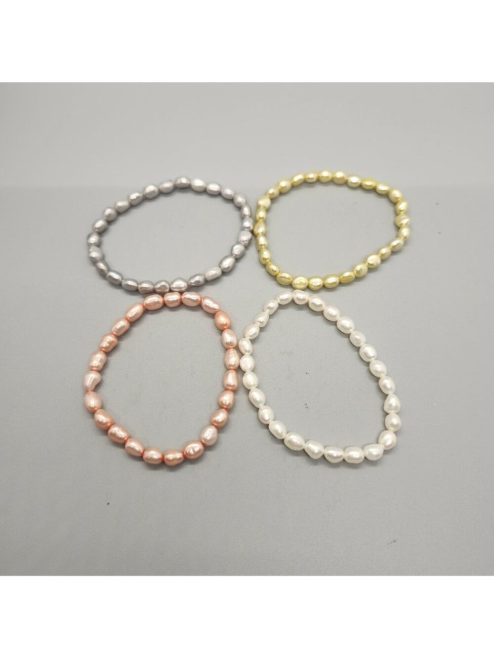 Faux Pearl Stretch Bracelets Multicolor Set Of 4 Sizes 5.5-6 Inches Elegan - Picture 3 of 3